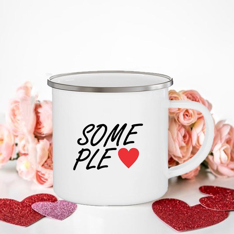 Frau/Herr Richtig Druck Paar Tassen Kreative Kaffeetasse Getränk Dessert Frühstück Milchbecher Emailletassen Henkel Trinkgeschirr Valentinstagsgeschenk
