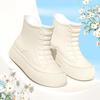Fashion short and medium women's rain boots matte thickened flat heel non-slip women's water boots outdoor women's shoes wading shoes glue rain shoes