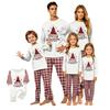 Matching Family Christmas Print Pajama Set with Round Neck Long Sleeve Top and Pants Holiday Loungewear