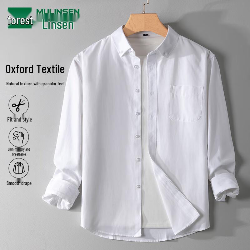 MULINSEN Men s Long-Sleeve Oxford Solid Business Casual Shirt XL