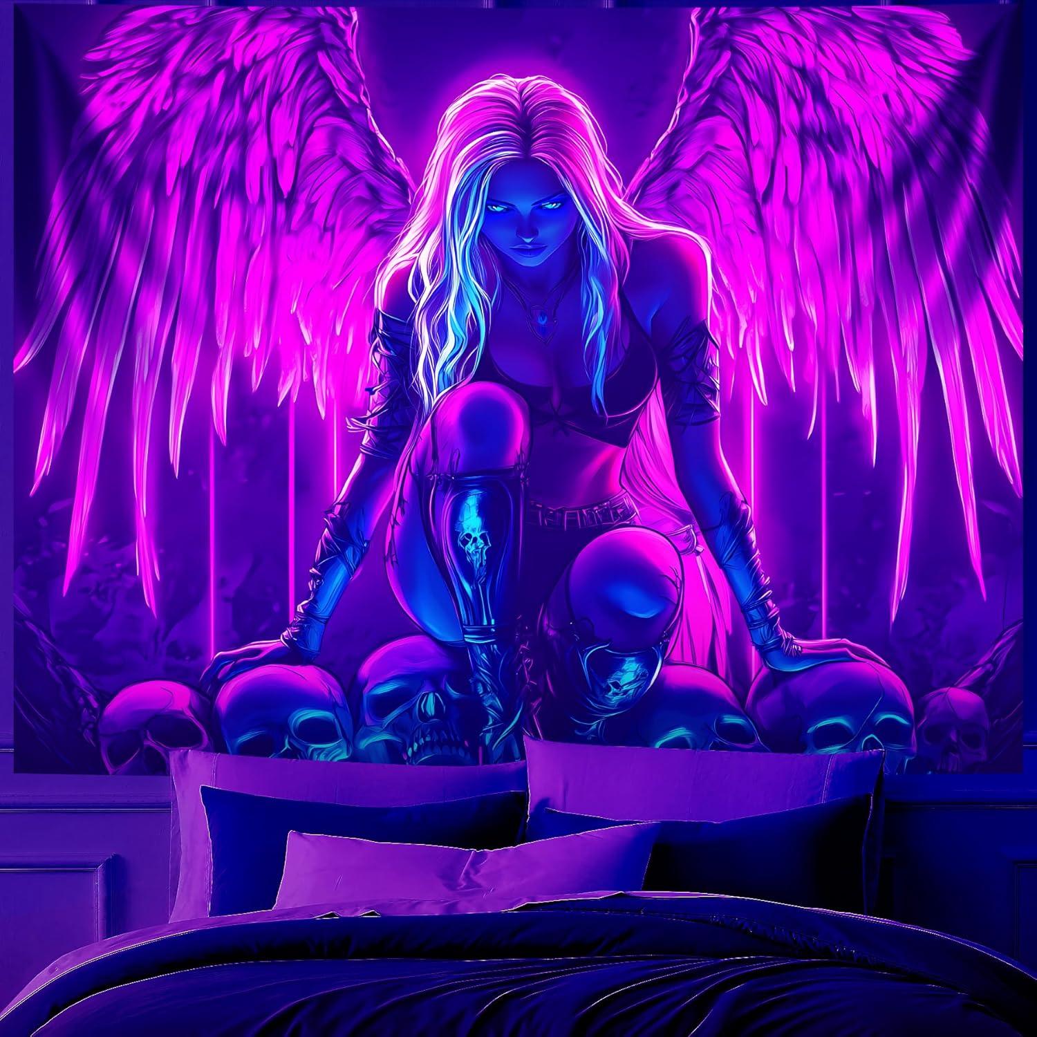 Dark Night Wing Tapestry Glows in the Dark UV 75x100