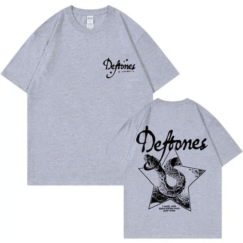 Rock Band Deftones Private Music Graphic T-shirt Snake Print T Shirts Unisex Women Casual Cotton Vintage T-shirts Oversized Tshirt