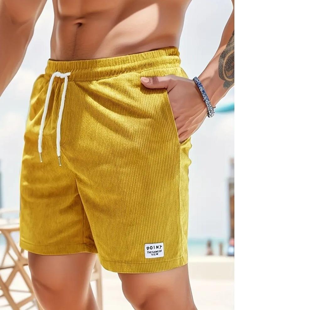 Pantaloni sport de vară cu dantelă solidă, culoare solidă, pantaloni scurți simpli cu cinci puncte, pantaloni scurți pentru bărbați, pantaloni casual, mărime mare