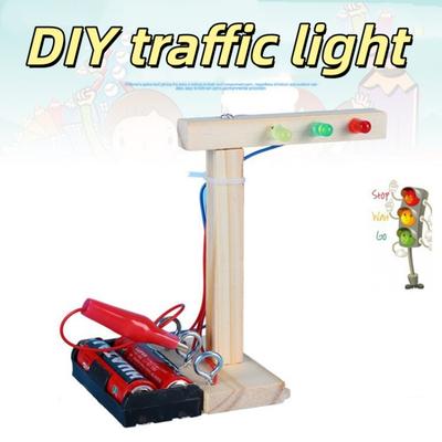Handgemaakte Technologie voor Kinderen Kleine Productie DIY Verkeerslichten Leuke Uitvinding Educatief Wetenschaps Speelgoed Leren STEM Onderwijs