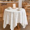 Transparent Texture Tablecloth Cloth Lace Tablecloth Pattern Sunflower Jacquard Round Decorative Table Fabric Floral Cover Dinner for Wedding Party