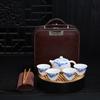 Chaxun Underglaze Lotus Mutton-Fat Jade Travel Tea Set