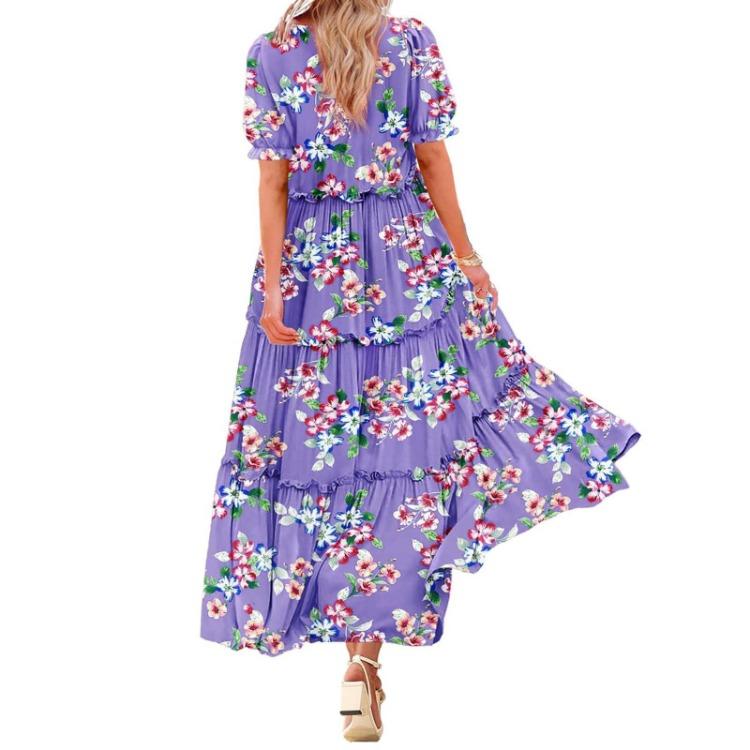 Boho Flowy Women Floral Maxi Bodycon Dress Going Out Slip Picnic Dress