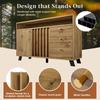 Buffet - 3 Drawers and 2 Doors - Storage Furniture - Adjustable Shelf - Living Room, Dining Room, In Dark Oak, 120x40x85 Cm