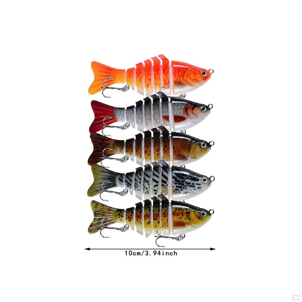 5 Pieces Multi Jointed Swimbaits Fishing Lures Set Gear Convenient Beginner Outdoor Portable