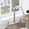 RV Faucet Two Handle Kitchen Faucet High Arch Spout Faucet 360 Swivel 8" Chrome-Plated Metal Bubbler Faucet