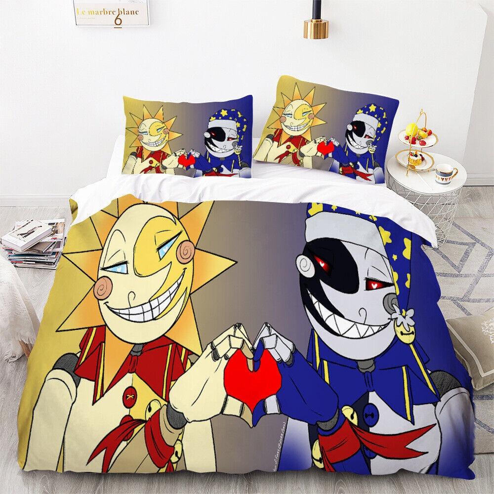 Cartoon Sundrop Moondrop Duvet Cover Pillowcase Bedding Set Kids Boy Bedroom Decoration Gift Single Double Large Size