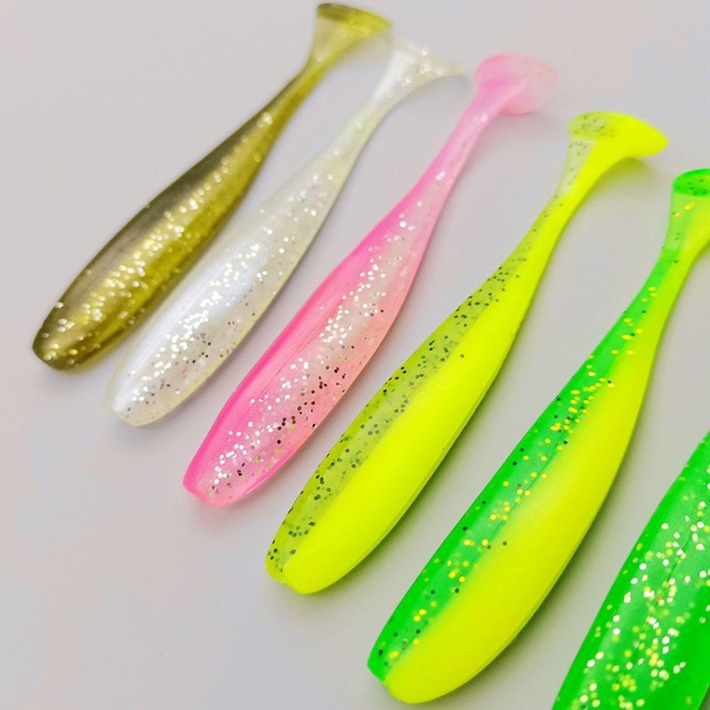 100Pcs/box T Tail Soft Bait Silicone Fishing Tackle Portable Soft Fishing Lures  Freshwater Fishing