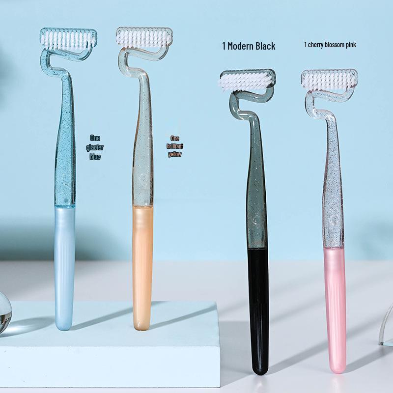 Hanniya S-Shaped Vertical Toothbrush for Adults with Soft Bristles for Interdental Cleaning, Tongue Coating Removal, and Gum Massage.