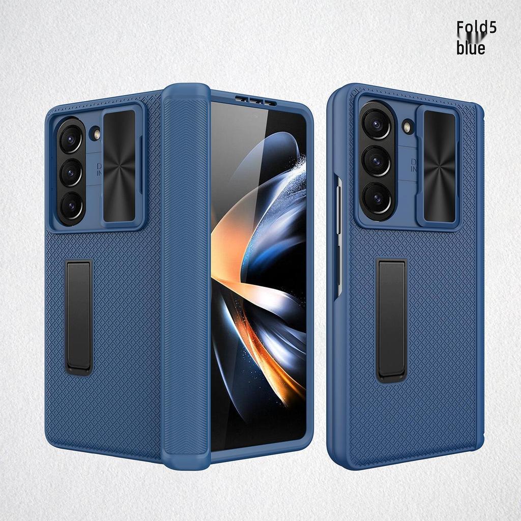 Plaid Leather Phone Case with Invisible Stand for Samsung Z Fold5