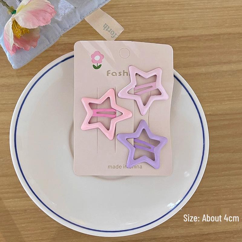 Rosa Stern- & Herz-Haarspangen - Niedliche Haarnadeln für Frauen und Kinder