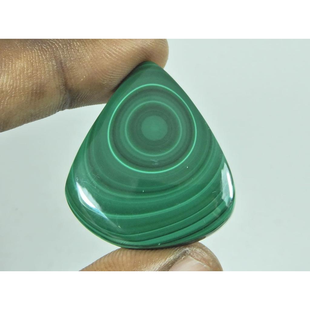31X37X05MM Natural Green Malachite Pear Shape Cabochon Loose Gemstone 73Cts. G-256