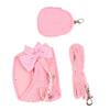 Dog Harness Leash Cute Bow Rhinestone Decoration Breathable Adjustable Pet Vest Traction Rope Set for Small Dogs Cats Pink