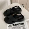 Sandals for Women's New Outer Wear Solid Color Sandal Womens Summer Casual Platform Fashion Beach Outdoor Flat Sandals