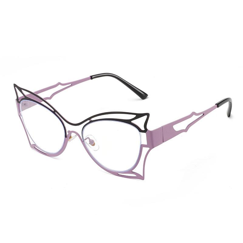 Fashion Vintage Cat Eye Women Anti-blue Light Big Frame Butterfly Frame Men Computer Eyeglasses