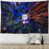 Moon Forest Tapestry Wall Hanging Psychedelic Night Sky Trees and Stars Fabric Polyester Home Decor Background Fabric