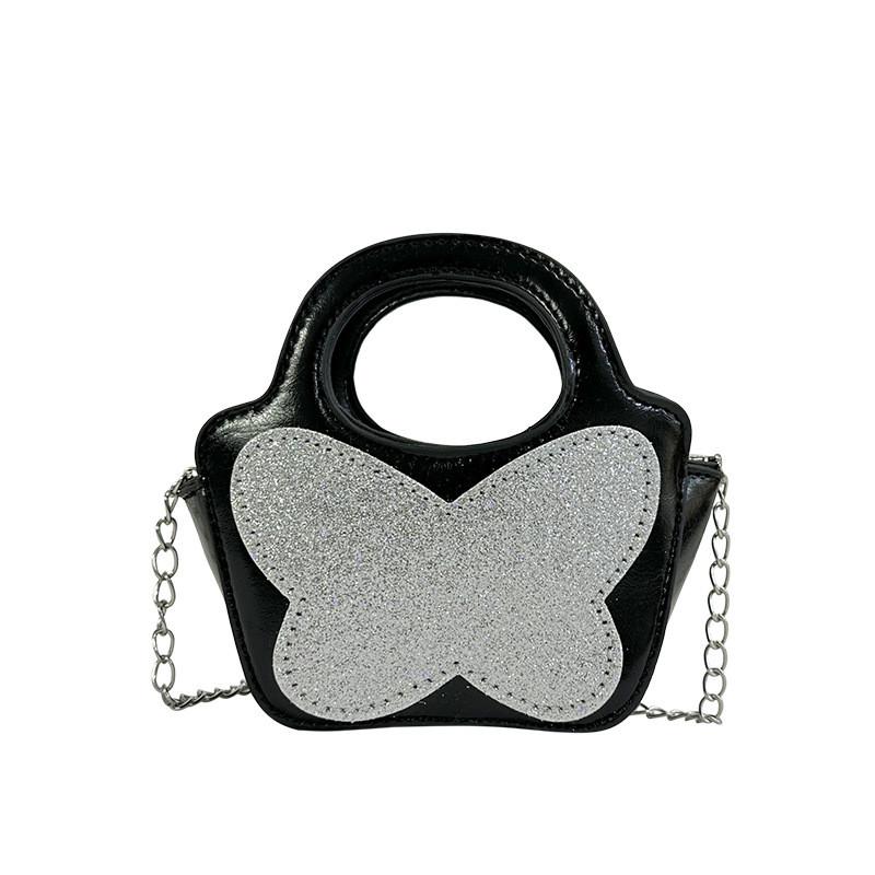 Fashionable Kids Butterfly Shaped Sequined Handbag Breathable And Cute Design