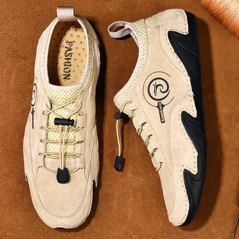 Fashion Summer Breathable Outdoor Men's Loafers Soft Soled Hiking Shoes Mesh Shoes All-match Casual Shoes Lightweight Walking Sneakers