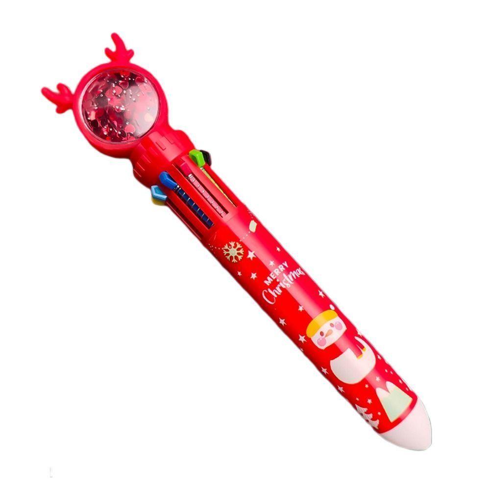 Elementary School Elk Merry Christmas Ten Color Pen Christmas Ballpoint Pen Stationery Santa Claus