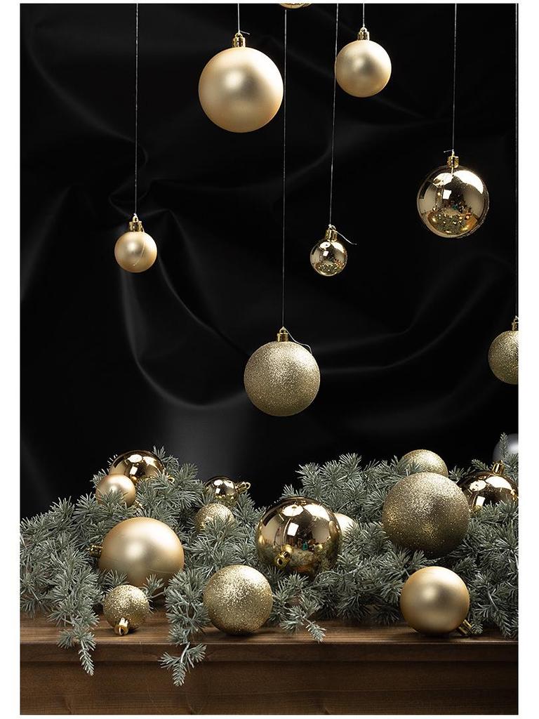 Festive 6CM Gold & 8CM Silver Christmas Balls - Shiny & Matte Hanging Tree Ornaments