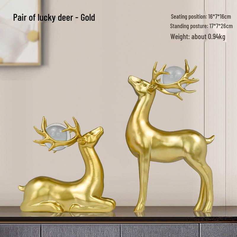 

Nordic Deer Wine Cabinet Decoration: Modern Luxury Wedding Gift & Living Room Display