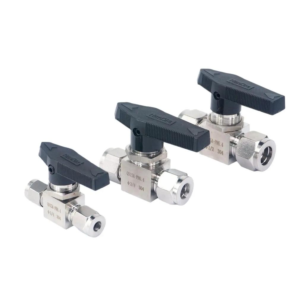 Fit Metal Pipe 3/4/6/8/10/12/14/16/18/20/22/25mm 1/8" 1/4" 3/8" 1/2" 1" 304 Stainless Air Compression Pipe Ball Valve PN 6.4