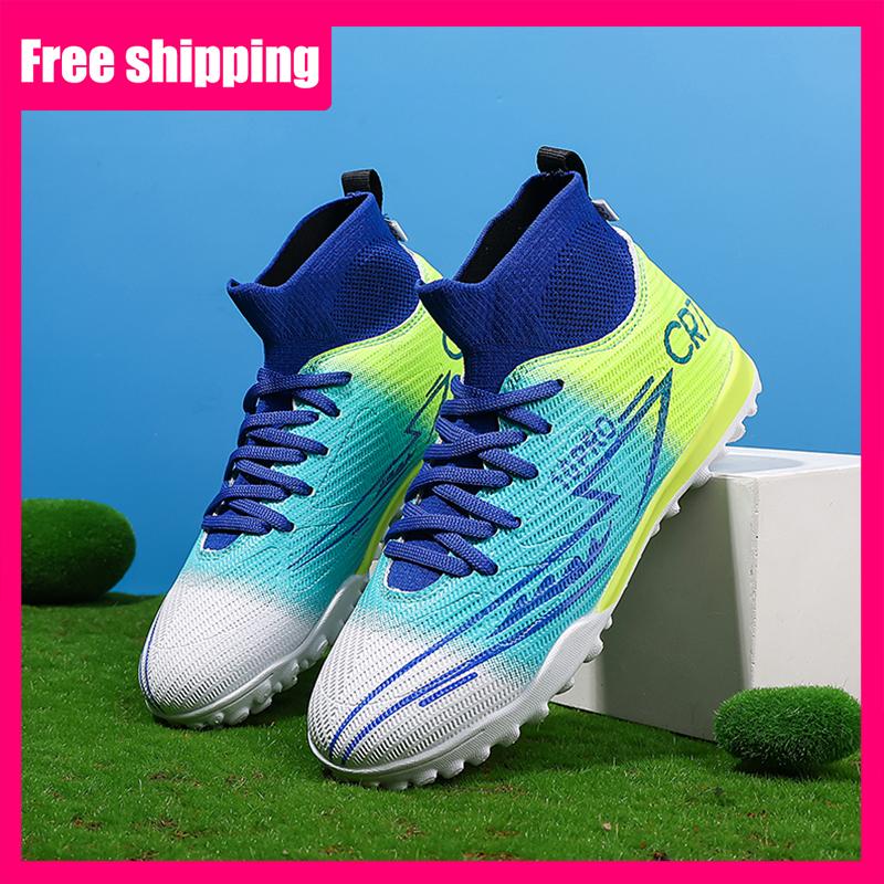 Childrens Football Shoes High Gang TF Original Social Artificial Grass Indoor Anti Slip Training Match Specific Football Boots