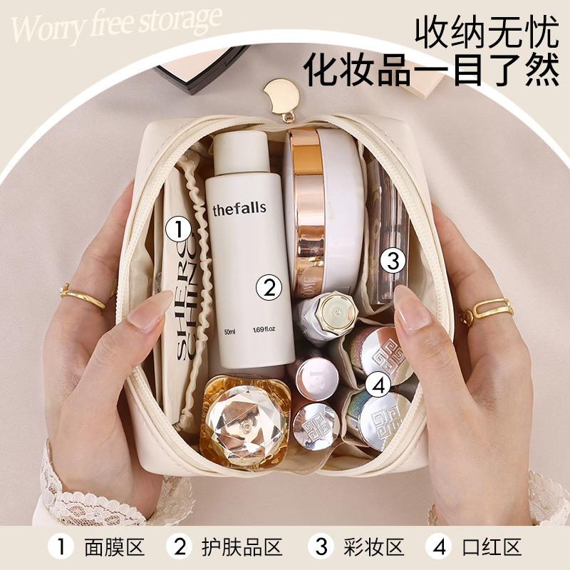 Handheld Small Storage Bag Portable Touch Up High-value Makeup Cosmetic Mouth Red Envelope PU