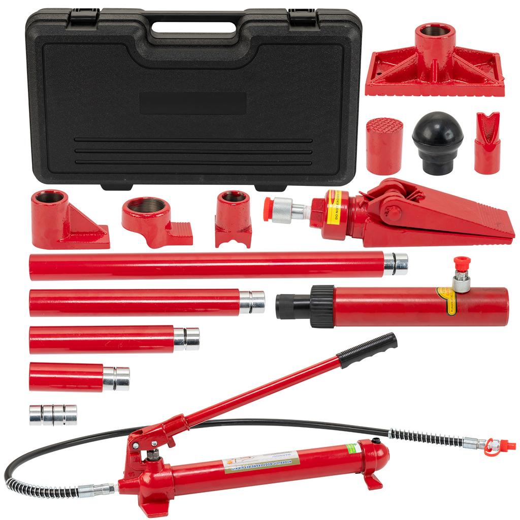 12 Ton Portable Hydraulic Jack Kit–26,455 Lbs Capacity,Auto Body Repair Tool,4.6Ft Hose, Storage Case–for Car, Truck Maintenance