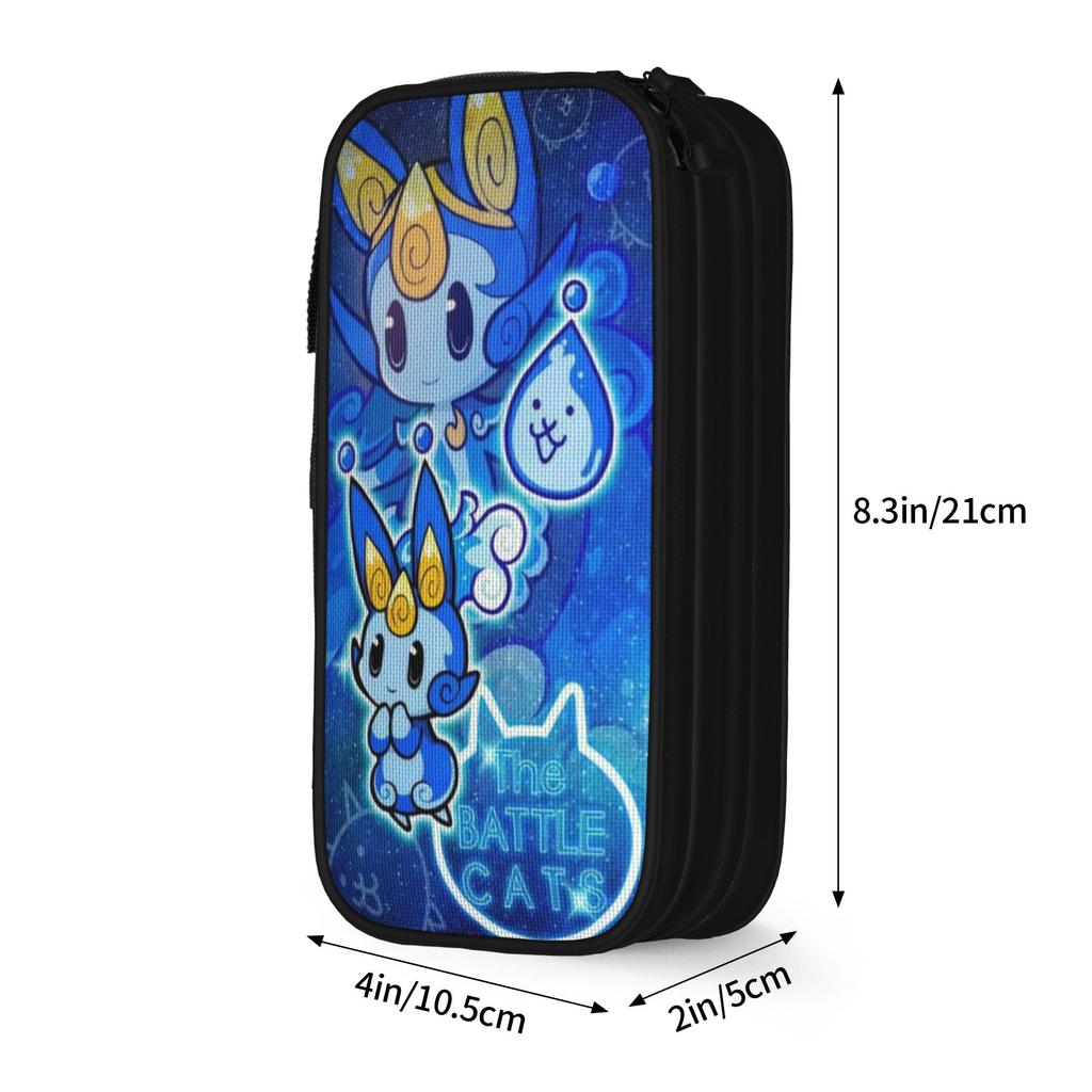 Large Capacity Pencil Pouch Battle Cats Rangers School Supplies  Double Layer Pencil Case Stationery Girl Makeup Bags