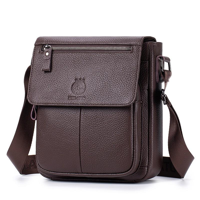Head Layer Cowhide Shoulder Bag Men s Retro Leather Crossbody Large Capacity Casual Covered 28x25x6