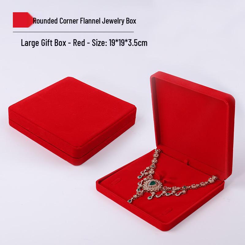 Rounded Corner Plush Jewelry Storage Box for Bracelets, Rings, and Necklaces