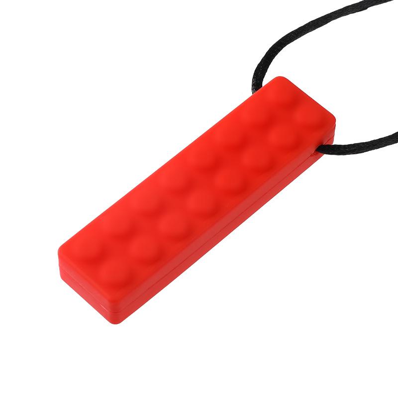 Collana in silicone per la dentizione: Blocchi da Costruzione Educativi e Ciondolo Sensoriale da Masticare per Neonati
