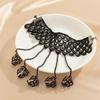 Creative Vintage Black Lace Finger Wrist Chain Rings Bracelets For Women Metal Connecting Hand Harness Bangles Punk Jewelry