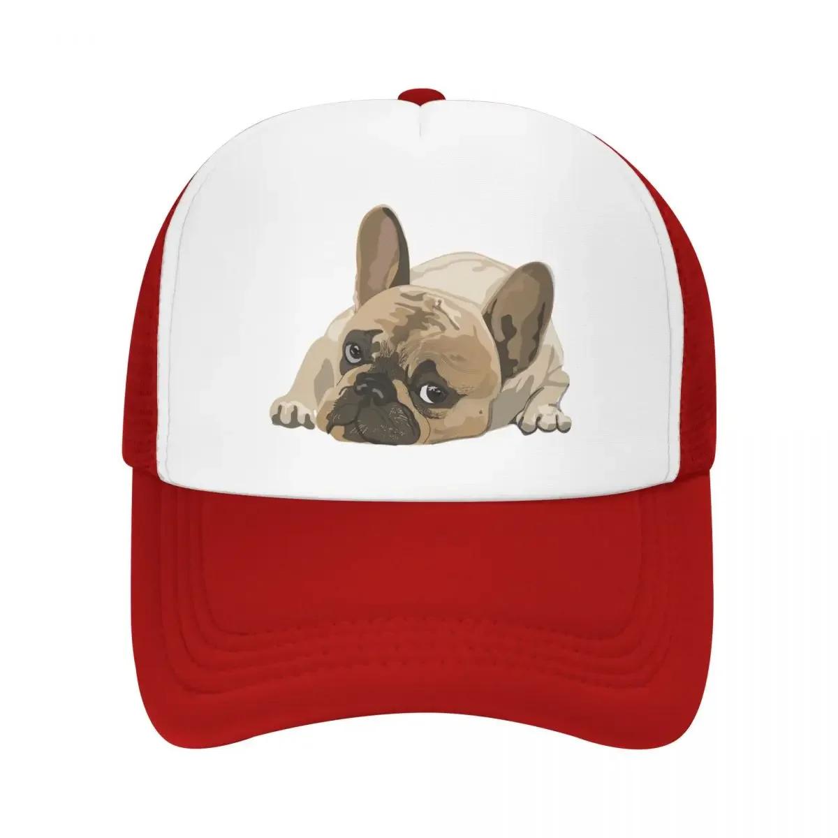 

Custom Cute French Bulldog Baseball Cap Unisex Women Personalized Breathable Trucker Hat Streetwear Snapback Dad Hats One Size