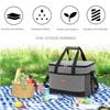 40L Picnic Cooler Bag with Zipper Closure, OXFORD Waterproof, EVA Foam Insulated, 2 Ice Packs, 47x28.5x30 Cm, Gray Black less