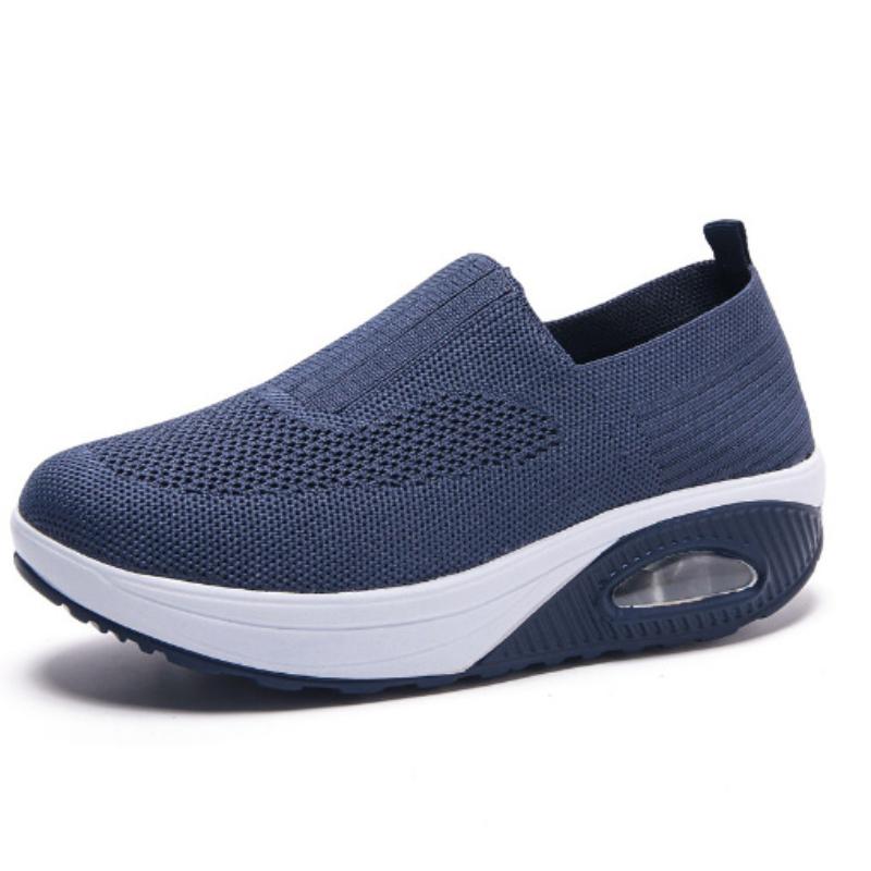 Breathable Knitted Women Sneakers Comfortable Air-cushion Casual Sports Shoes Light Non-slip Walking Jogging Shoes