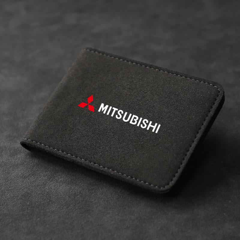 

Car Driver License Suede Leather Key Bag Auto Wallet for Mitsubishi Eclipse Lancer Outlander Pajero ASX Colt Delica Accessories чёрный