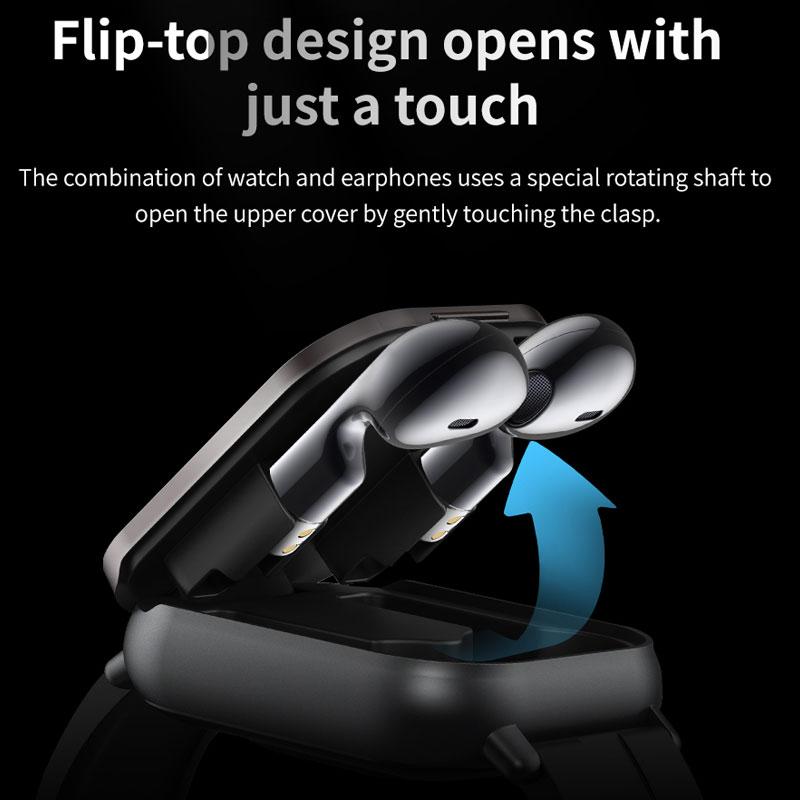 D8 Headset & Watch 2-in-1 Heart Rate Blood Pressure Blood Oxygen Bluetooth Call Activity Tracker Smart Watch For Men And Women