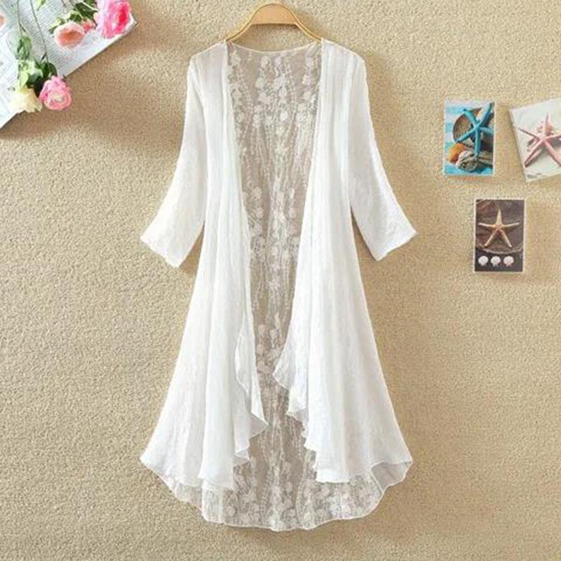 Buy Summer Sun Protection Cardigan Female Lace Stitching Air