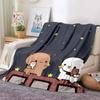 Schattige Bubu en Dudu Serie Deken Cartoon Print Kinderen Warm Flanel Zacht Comfortabel Huis Reizen Deken Bed Deken Verjaardagscadeau