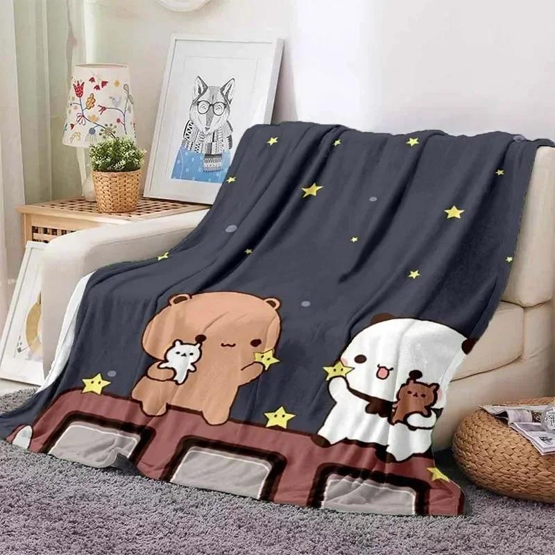 Schattige Bubu en Dudu Serie Deken Cartoon Print Kinderen Warm Flanel Zacht Comfortabel Huis Reizen Deken Bed Deken Verjaardagscadeau