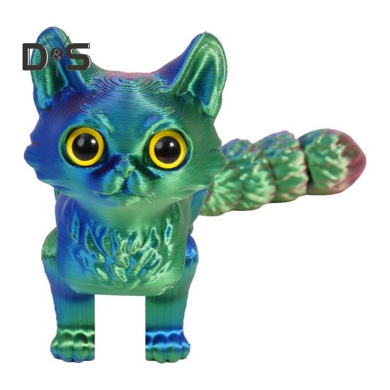 3D-gedrucktes Katzenspielzeug, flexible Gelenke, artikuliertes Katzenmodell für Erwachsene, 3D-gedruckte Tiere, Zappelspielzeug für die Dekoration im Homeoffice oder Klassenzimmer