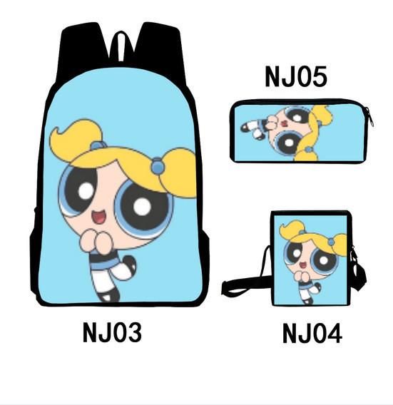 Mochila de Dibujos Animados Las Supernenas Con Correas Acolchadas de Espuma Para la Escuela y el Uso Diario