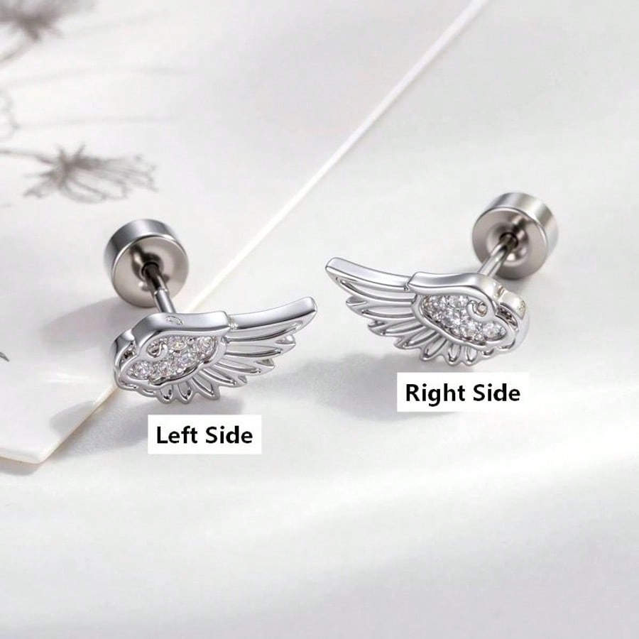 1Pc Women Creative Fashion Wings Ear Bone Nails angel earrings minimalist  Handmade