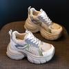 Fashion Sneakers for Women 2025 Spring Autumn with Thick Soles Increased Height Inside Breathable Mesh Dad Shoes Womens Vulcanized Shoes